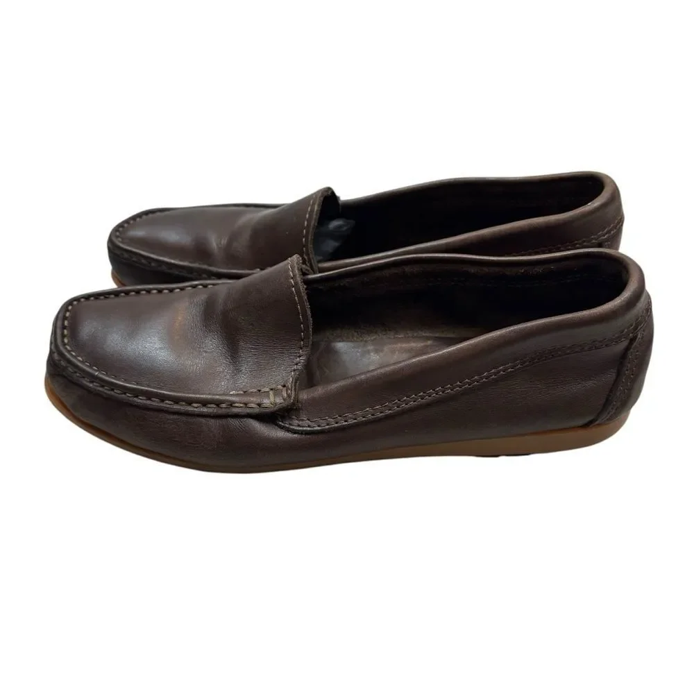 Ladies Tre Danari Positano Brown Leather‎ Driving Loafers Size 38